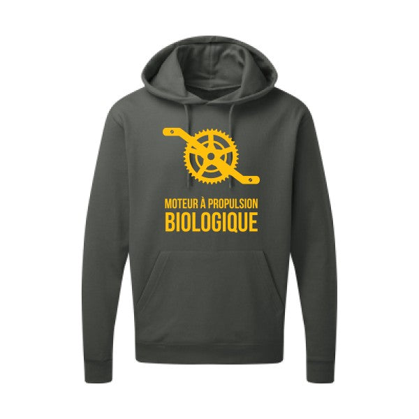 Cyclisme & écologie jaune Or |Sweat capuche imprimé homme