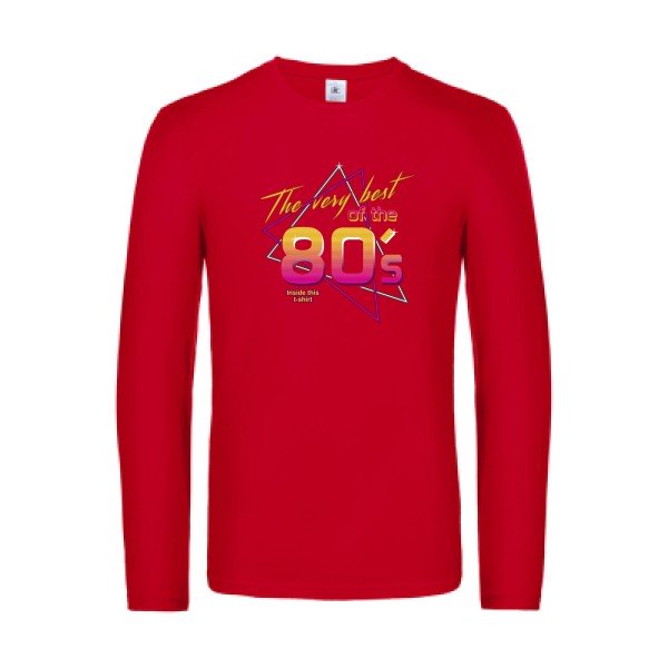 annee-80s-t-shirt-manches-longues-original-humour -Red