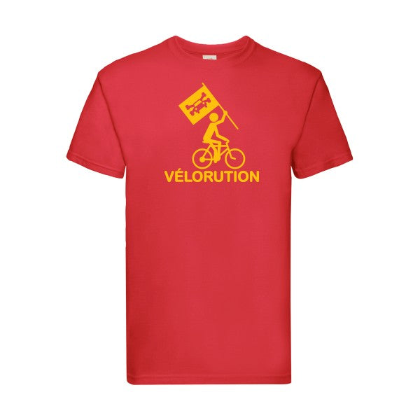 T-shirt|Vélorution |flex jaune Or| Fruit of the loom 205 g 