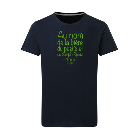 prière de l'apéro vert pomme -Flex vert pomme sur T-shirt SG  Navy  5XL