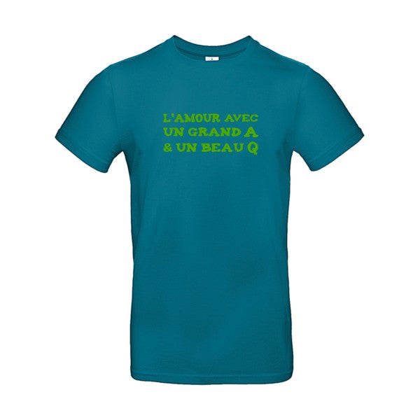 L'Amour avec un grand A et un beau Q ! flex Vert pomme B&C - E190 T-shirt|Diva Blue||2XL