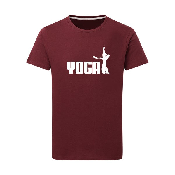 YOGA Blanc -Flex Blanc sur T-shirt SG  Burgundy  2XL