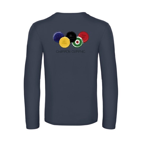champion-olymp-hic-t-shirt-manches-longues-original-humour -Navy