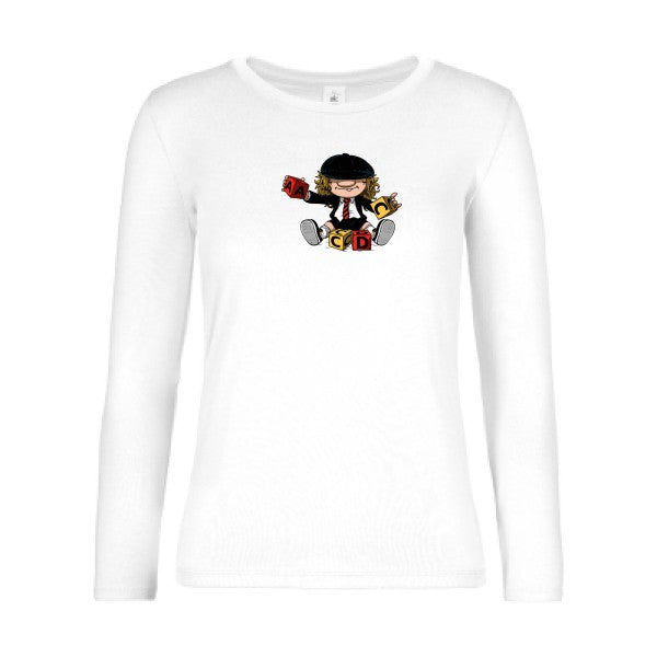 t-shirt lsl femme ACDC-  White flex 
