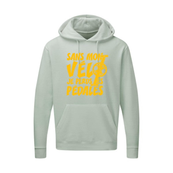 Sans mon vélo, je perds les pédales ! |Sweat  capuche humoristique jaune Or 