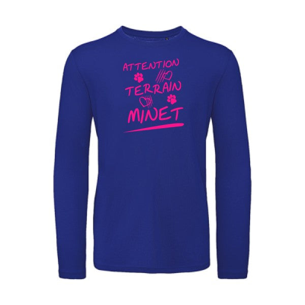 Attention Terrain Minet Rose Fluo |T-shirt bio manches longues