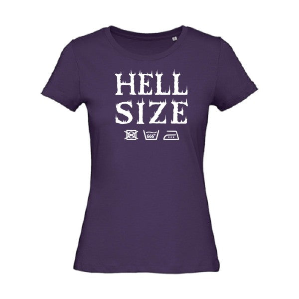 T shirt humour bio femme   femme bio|HELL SIZE ! Blanc 