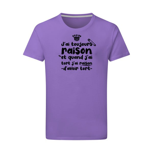 J'ai toujours raison - Flex noir Tshirt original Aster Purple  2XL