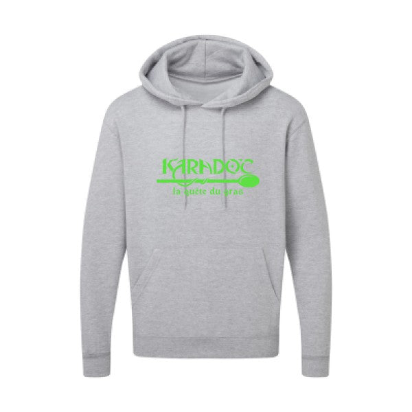 Karadoc Vert fluo |Sweat capuche imprimé homme