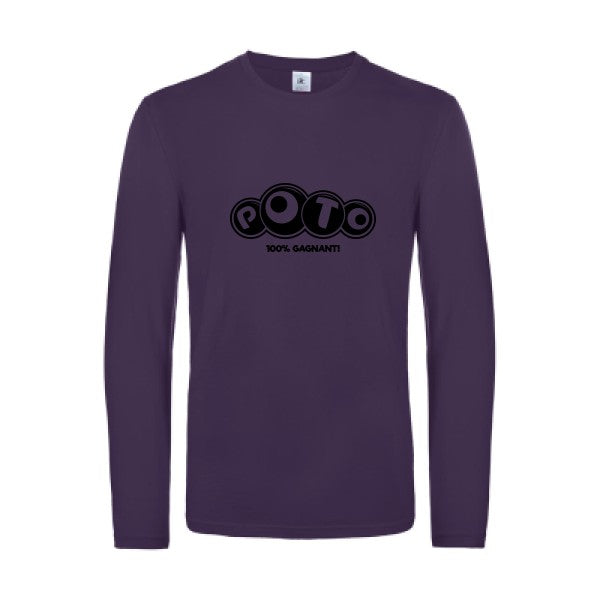 poto - t shirt- manches- longues- original- humour- Urban Purple impression Face