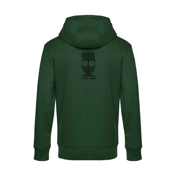 Code-Bart sweat shirt original Bottle Green flex Noir impression Dos