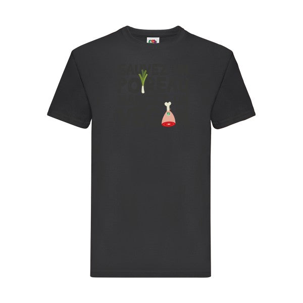 vegan/poireau Fruit of the loom 205 g/m² T-shirt/ noir