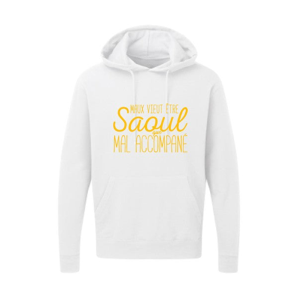 Maux vieut être Saoul jaune Or |Sweat capuche imprimé homme