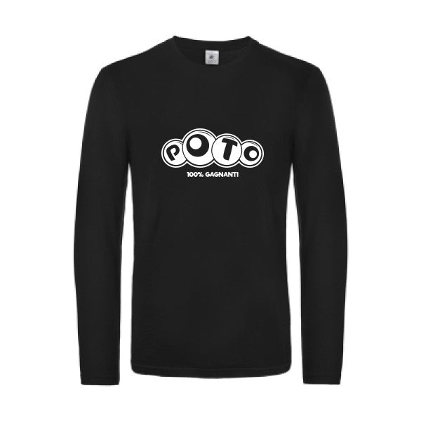 poto - t shirt- manches- longues- original- humour- Black impression Face