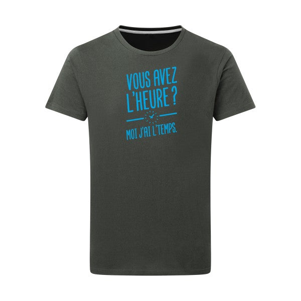 Vous avez l'heure? Moi j'ai l'temps. - Flex bleu clair Tshirt original Charcoal  5XL