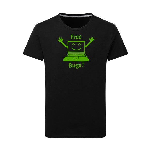 FREE BUGS ! - Flex Vert pomme Tshirt original Dark Black  4XL