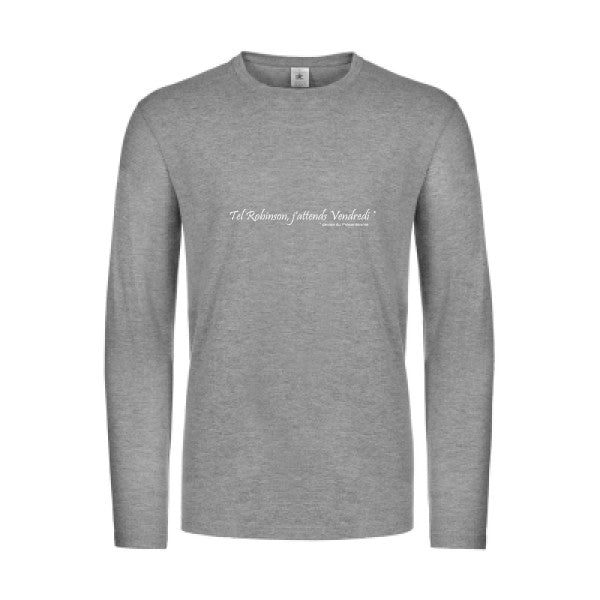 yes vendredi  - t shirt- manches- longues- original- humour- Sport Grey impression Face