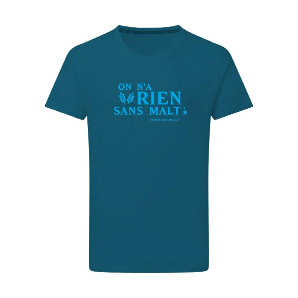 On n'a rien sans malt - Flex bleu clair Tshirt original Petrol  2XL