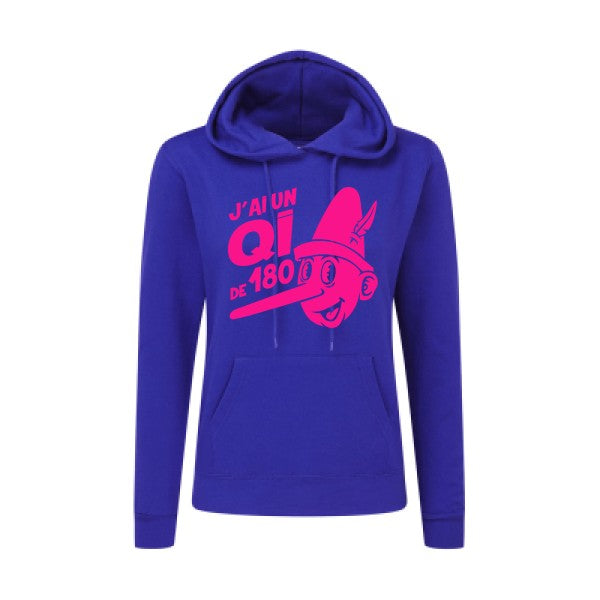 Quotient intellectuel Rose Fluo |Sweat original à capuche Femme