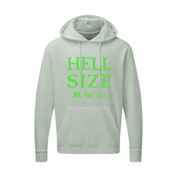 HELL SIZE |Sweat capuche imprimé|Vert fluo