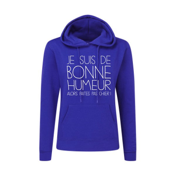 BONNE HUMEUR Blanc |Sweat original à capuche Femme