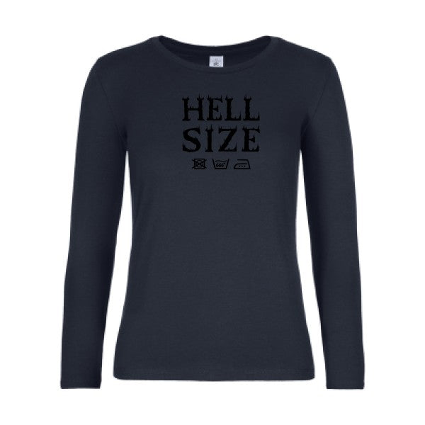 t-shirt lsl femme HELL-SIZE- Navy flex Noir