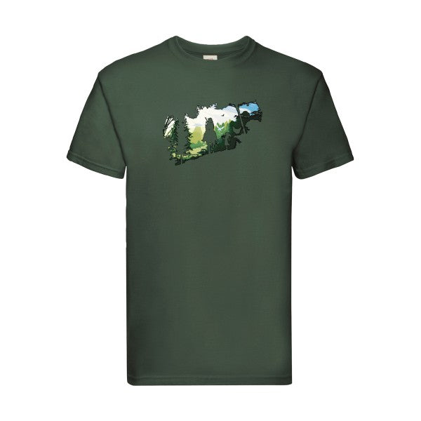 Adventure link Fruit of the loom 205 g/m² T-shirt/ bottle green