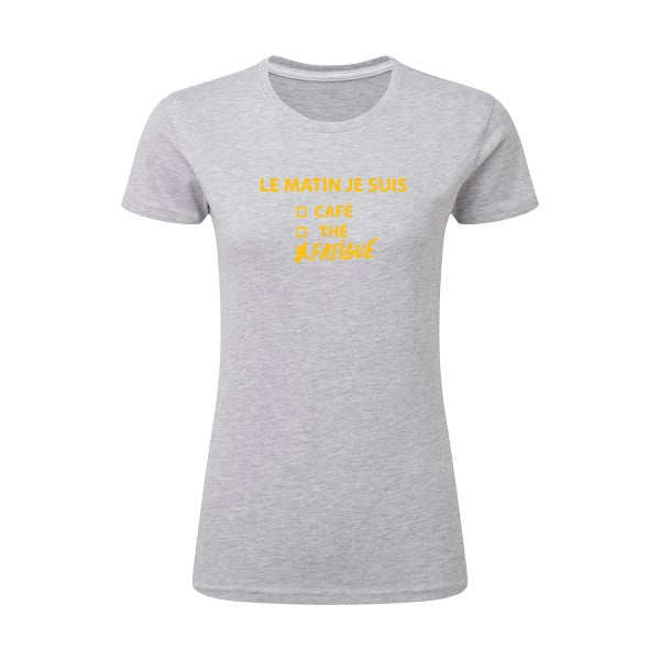 Le matin je suis...| jaune Or |T shirt original femme|SG