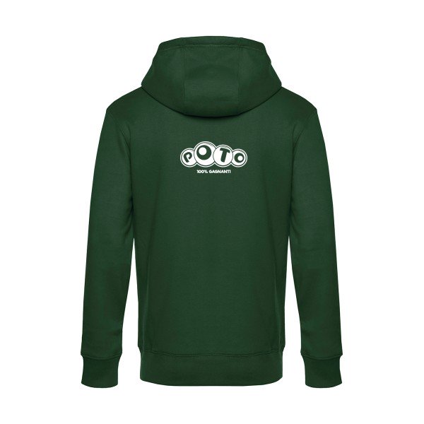 Poto sweat shirt original Bottle Green flex Blanc impression Dos