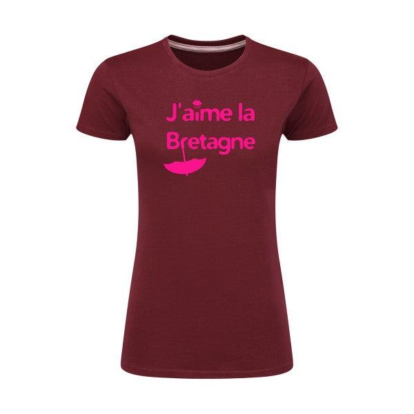 J'aime la Bretagne |Rose Fluo |T shirt original femme|SG