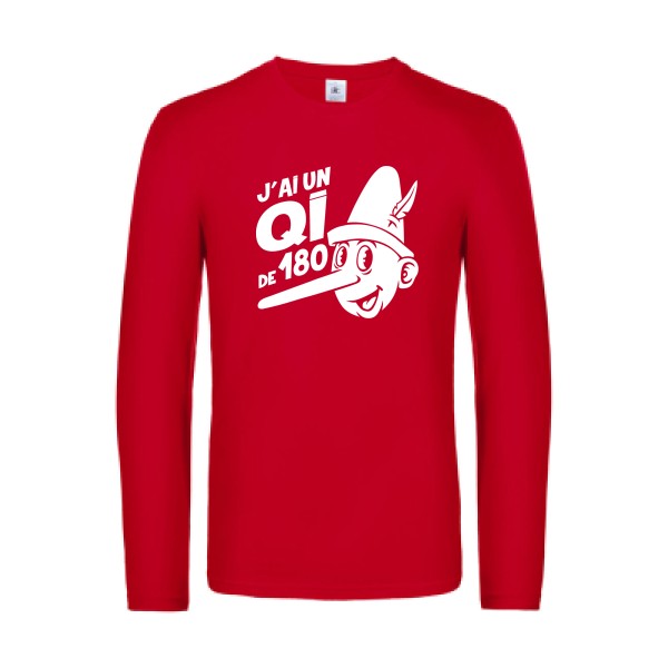 quotient intellectuel - t shirt- manches- longues- original- humour- Red impression Face