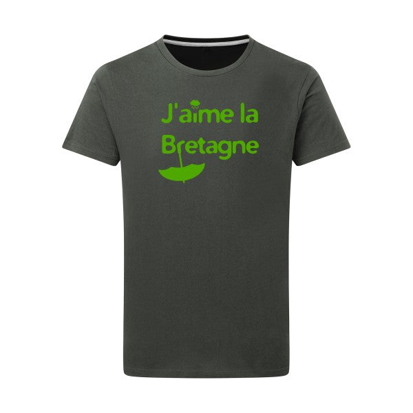 J'aime la Bretagne - Flex Vert pomme Tshirt original Charcoal  5XL