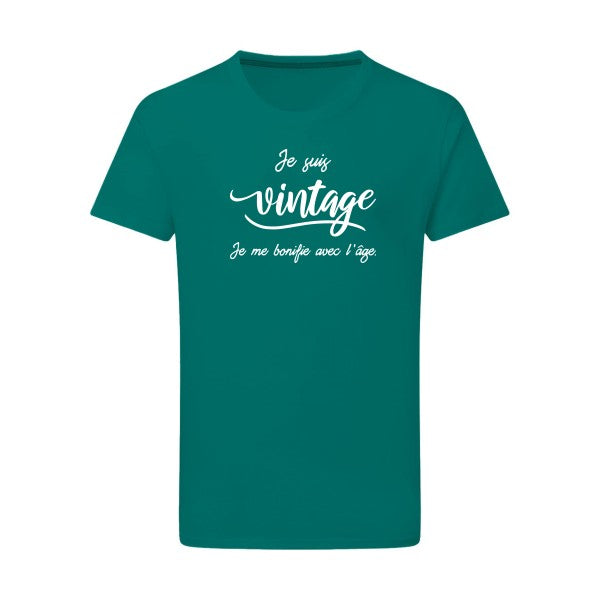 Je suis vintage  - Flex Blanc Tshirt original Emerald Green  2XL