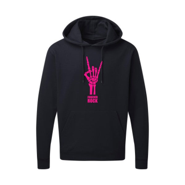 Forever Rock !!|Sweat capuche imprimé|Rose Fluo