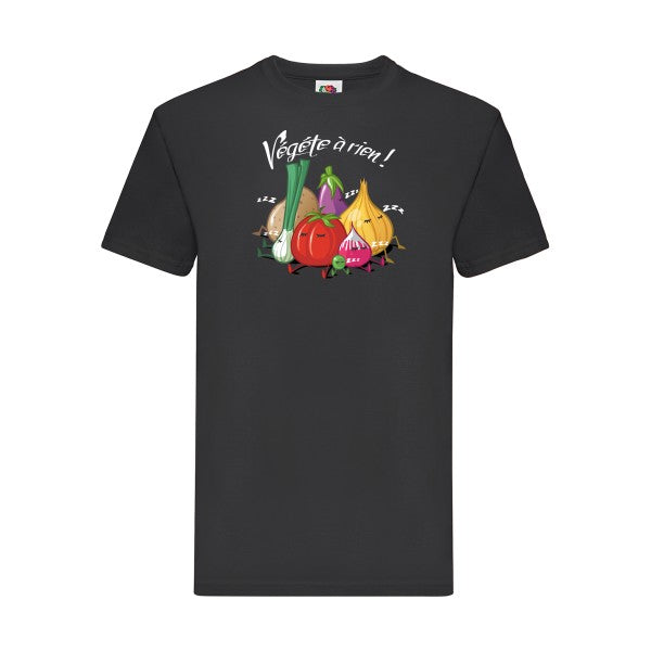 Vegete à rien ! Fruit of the loom 205 g/m² T-shirt/ noir