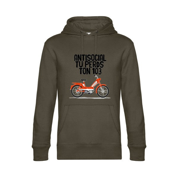 Antisocial- Sweat à capuche original Khaki - RueDuTeeshirt
