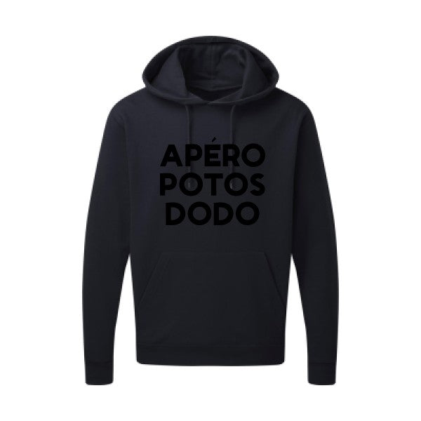 Apéro Potos Dodo  |Sweat  capuche humoristique noir 