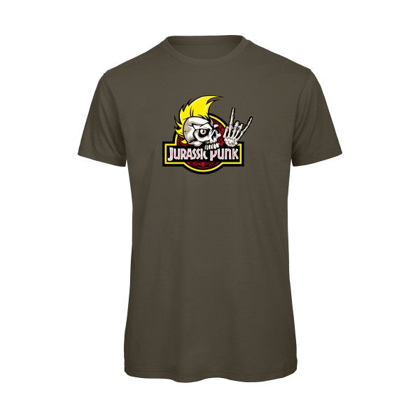 T-shirt humour original Jurassik Punk T Shirt couleur Khaki Green