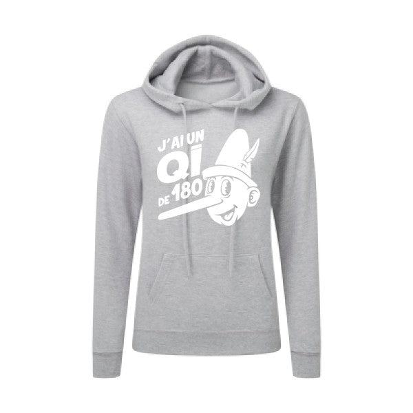 Quotient intellectuel Blanc |Sweat original à capuche Femme