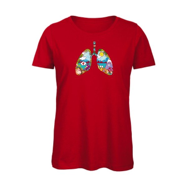 happy-lungs- T-shirt original - t-shirt original femme Red
