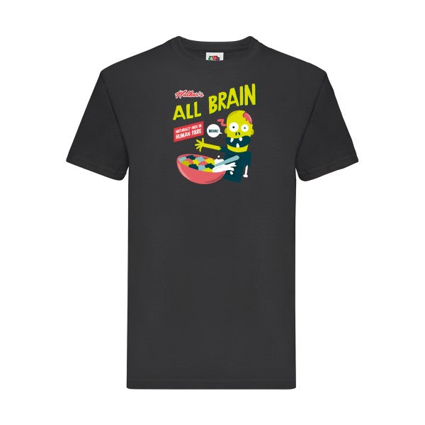 All brain Fruit of the loom 205 g/m² T-shirt/ noir