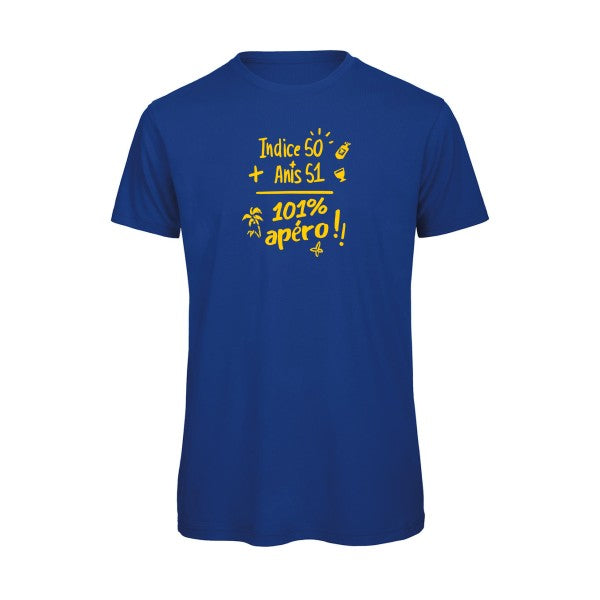 T-shirt humour original 101 Pourcent Apero T Shirt couleur Royal Blue