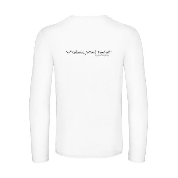 yes vendredi  - t shirt- manches- longues- original- humour- White impression Dos