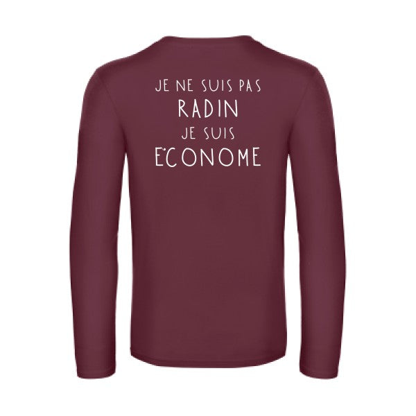picsou - t shirt- manches- longues- original- humour- Burgundy impression Dos