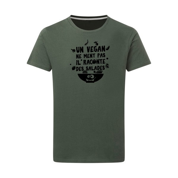 Un vegan ne ment pas noir -Flex noir sur T-shirt SG  Thyme  2XL