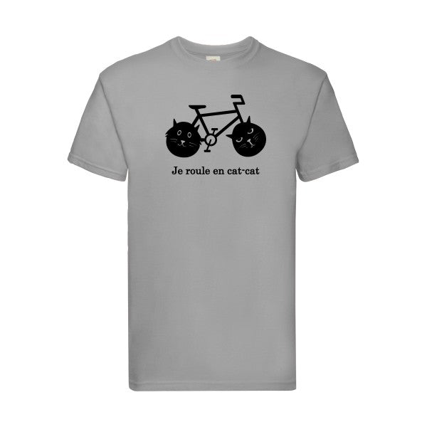 T-shirt|cat-cat bike |flex Noir| Fruit of the loom 205 g 