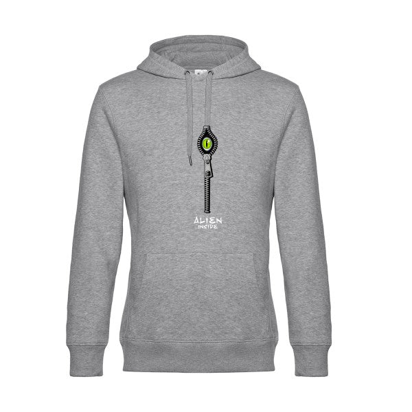 Alien-inside- Sweat à capuche original Heather Grey - RueDuTeeshirt