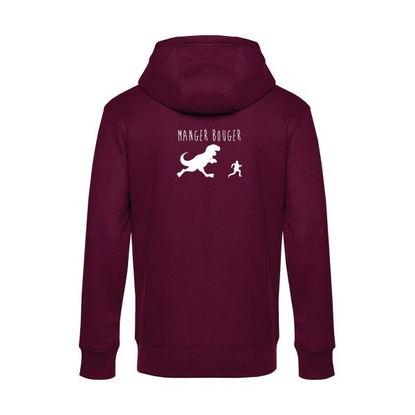 MANGER-BOUGER sweat shirt original Burgundy flex Blanc impression Dos