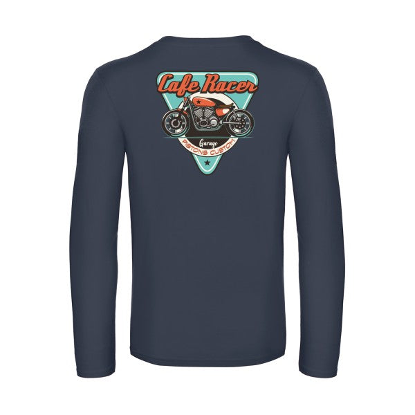 cafe-racer-t-shirt-manches-longues-original-humour -Navy
