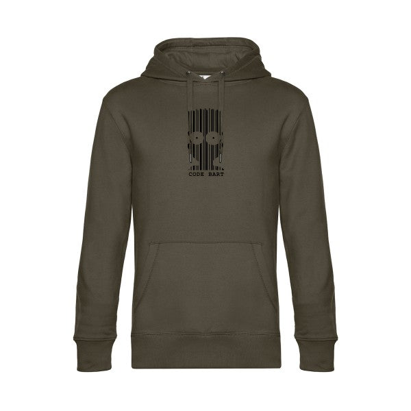 Code-Bart sweat shirt original Khaki flex Noir impression Face